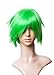 Produktbild Cosplayland C556 - Gras Grün 35cm kurz gestuft verrückt Pony ausflippend kurze hitzefeste Perücke