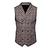 Price comparison product image BURFLY Men Plaid Button Casual Printed Sleeveless Jacket Coat British Suit Vest Blouse