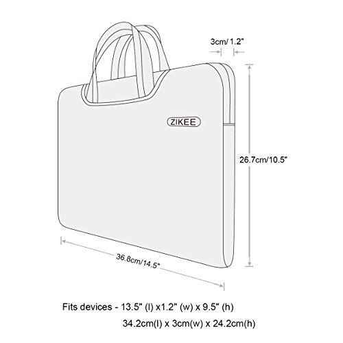 Zikee 13-13,3 Zoll wasserfeste und 360° stoßfeste Aktentaschen als Schutz für Ihren Laptop/Notebook mit Handgriff (Schwarz) - 4