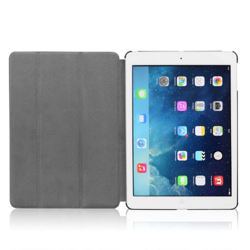 Invero® Premium Leder Smart Cover Case Schutzhülle Etui Tasche für Apple Ipad Air / Ipad 5 5th Gen mit Rückenschutz und Unterstützt Sleep / Wake Funktion umfasst Displayschutzfolie & Stylus (Lila / Purple) - 8