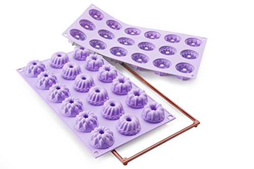 Silikomart 194660 18-er Silikon-Backform Petit Four Gugelhupf Fantasy Ø 40 x 22 mm, violett