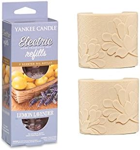 YANKEE CANDLE Scent Plug in Air Freshener Starter Set - 2 x Ivory Plugs and 2 x Refills (1 Twinpack) (Lemon Lavender (& 2 Ivory))