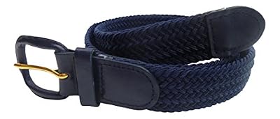 Streeze 30 mm ceinture pour hommes et femmes. 6 tailles. Extensible et tressée avec une boucle en cuir (Bleu Marine, 2XL)