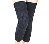 Unisex Cashmere Wool Knee Brace Pads Leg Warmers Winter Warm Breathable Thermal Knee Warmers Sleeve Knee Pads Legging Stockings for Women Men Outdoor Sports (Black)