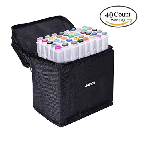 TucKer 40/60/80 Color Artista Necessario Marker Pennarelli di Animazione Set Professionale di Grafico Pennarello (40 Colour)