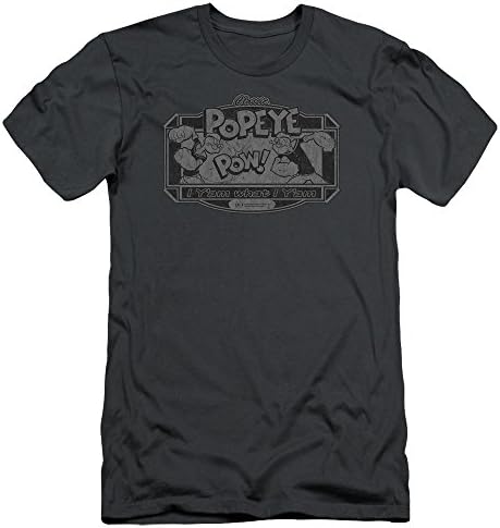 Popeye Classic Popeye Mens Slim Fit Shirt Charcoal SM