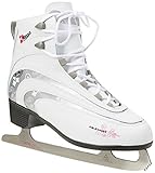 Erwachsene Nijdam 0043-WIT-41 Damen Eiskunstlauf Schlittschuhe,Weiß/Silber/Fuchsia,40