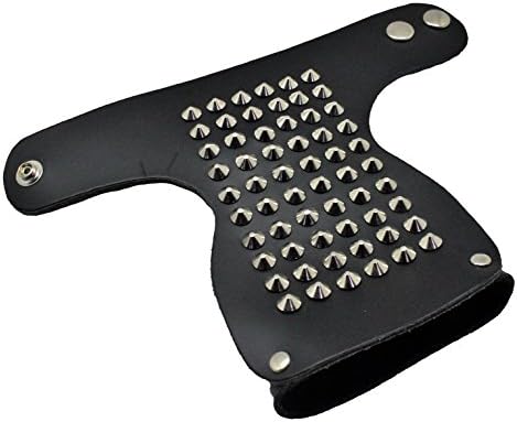 Biker Wristband Handband 6 Rows Pointed Studs