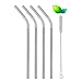 Produktbild [Umweltschutz] Trinkhalme Spülmaschinenfest, 4 Set gebogen wiederverwendbare Edelstahl Strohhalme Eco-Friendly mit 1 Reiniger