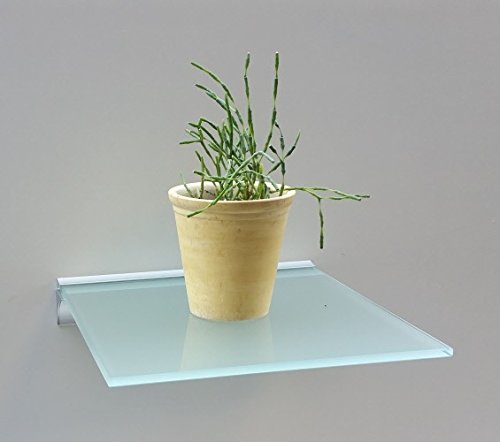 Glasregal Quadrat 30×30 cm satiniertes Glas mit Alu Profil Wandregal Board - 4