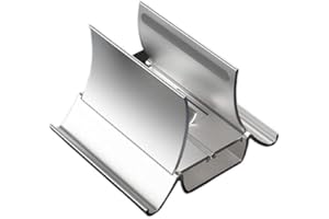 Panlouting Support Vertical pour Ordinateur Portable Laptop Largeur Réglable Verrouillage Automatique par Gravité avec Support de Tablette Smartphone, pour MacBook Air/Pro, iPad, Laptop (Argent)