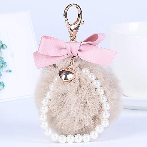 Preisvergleich Produktbild OSYARD Schlüsselanhänger,Keychain,Mode Schlüsselringe Kunstfell Handtaschen Anhänger Schlüssel Ring Rucksäcke Zubehör Plüsch Auto Schlüsselring Key Chain mit Zierschleife 11CM