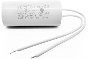 LORTECH AnlaufKondensator 2µF 450V Zylindrisch Kunststoff Kondensator Elektronikbauteil