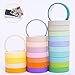 Produktbild WylbJc 24 Rollen Deko-Washi-Tapes-Set 9 mm breit, buntes Washi-Klebeband für Papierhandwerk, DIY Kunst, Scrapbooks und Geschenkverpackungen, Weihnachts-Partyzubehör und 5 Aufkleber