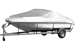 NEWFUN Funda para Barco 210D, 11-13FT, a Prueba de Polvo Resistente a los Rayos UV Barco Lona para Yate Lancha Rápida Barco de Pesca V-Casco