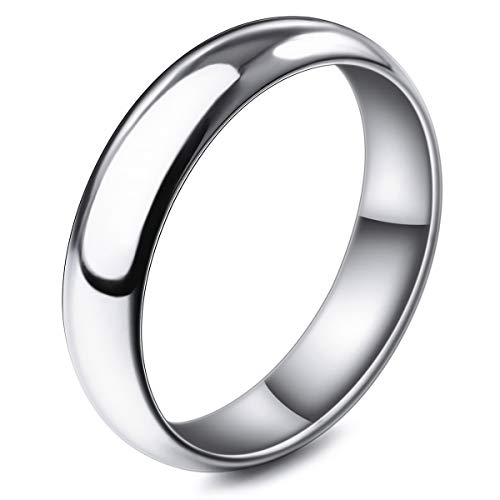 MunkiMix Ancho 5mm Acero Inoxidable Banda Venda Anillo Ring El Tono De Plata Alianzas Boda Talla Tamaño 30 Hombre,Mujer