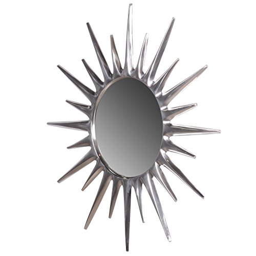 Wohnling WL1.614 Deko Wandspiegel Sunrise aus Aluminium Wanddekoration Metall 76 x 2.5 x 76 cm, silber - 4