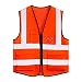 Produktbild LQ Orange Warnweste 100% Polyester Arbeitskleidung mit Mehreren Taschen Reflektierende Sicherheitsweste Travel at Night Security Unisex Sicherheitswesten