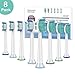 Produktbild IceFrog 8er Pack Aufsätze für Philips Sonicare Aufsteckbürste Zahnbürstenaufsatz ProResults,Ersatzzahnbürsten ersatzbürsten auch für DiamondClean bürstenköpfe HX9362 HX9352 HX6730 HX6018 HX6732