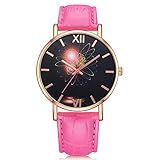 Männer-Frauen-Uhr-Leder-Quarz-Armbanduhr Mode Planet Jupiter