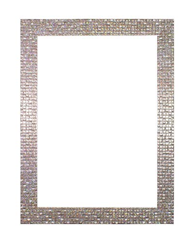 Flat Bright/Mirror effect/ Mosaic Picture/Photo/Poster frame – With an MDF backing board - Ready to hang - With a High Clarity Styrene Shatterproof Perspex Sheet – Pearl Silver Bling - A3