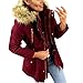 Produktbild TianWlio Mäntel Herbst Winter Damen Jacken Parka Warme Jacken Strickjacken Mode Winter Warm Military Kapuzenjacke Lässig Kunstpelz Mantel Outwear RedWineRedWine L
