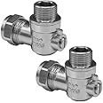 NPH 15mm x 1/2" Male Threaded Flat Faced Isolation Ball o fix Angle Valves for 1/2" Flexible Tap Connector (Pair)