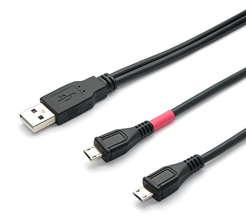 USB 2.0 HiSpeed Y-Kabel - A Stecker > 2x micro B Stecker 1,0m schwarz