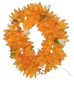NPRC Hair Gajra in Artificial Flower, Garland Juda Decoration Phool Gazra for Women, Juda Bun Realistic Hair Accessory for Girls (28 CM Long, ORANGE Pack of 1)