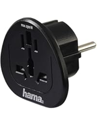 Hama Reisestecker zum Anschluss ausl&auml;ndischer Ger&auml;te (z.B. UK,USA,China,Italien,Schweiz,u.v.m.) an deutsche Schutzkontakt-Steckdosen (auch f&uuml;r Spanien,Frankreich,u.v.m.) Reise-Adapter schwarz