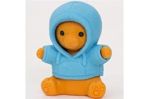 Gomme japonaise en forme d'ours en parka bleue par Iwako