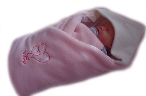 LUXURIOUS VERY WARM FLEECE Swaddle Wrap, BLANKET, Sleeping Bag birthday GIFT PRESENT (PINK)