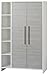 Schardt Wardrobe Eco Silver with 2 Doors and Sideshelf (Silver)