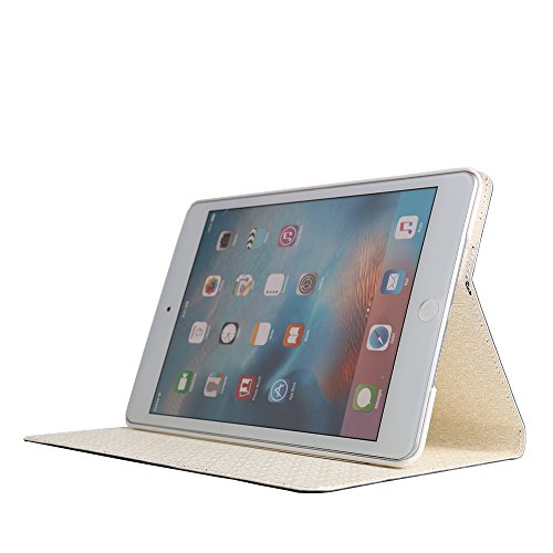 BORIYUAN Apple Ipad Mini 4 Ultra dünn Smart Case Cover Leder Schutzhülle Etui Tasche für das neue iPad mini4, Unterstützt Auto Sleep Wake up, Ipad Mini 4 Displayschutzfolie Reinigungstuch Stift inklusive (Schwarz) - 3