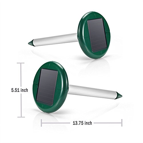 Ruichenxi ® Maulwurfabwehr, Maulwurfschreck, Maulwurfbekämpfung, Wühlmausschreck, Sonic Repeller Schädlingsbekämpfung, Wasserdicht (2 in 1 Pack) - 2
