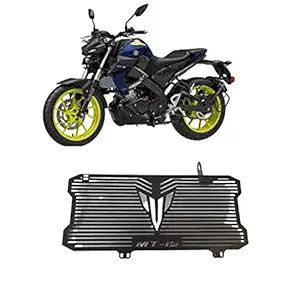 SELVIKE Stainless Steel Motorcycle Radiator Guard Protector Grill for MT15 (BLACK)