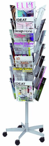 ALBA Mobile Rotating Metal Wire Literature Display Stand - Black