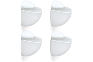 REI REUNION INDUSTRIAL SOCIEDAD LIMITADA Pack 4 Soportes Estantería de Pared - para Balda de Cristal - Espesor de 3 a 26 mm - Peso Máximo 30 kg - Incluye Tornillería - Acabado Blanco- Rei