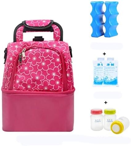 SHYI Backpack Keep Breast Milk Fresh Double Layer Store Breast Milk Bags , Pink