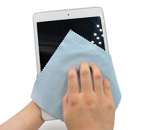 Elfenstall Set 5 x Microfaserreinigungstuch aus Microfaser Reinigungstuch 15 x 15 cm in blau, für alle Smartphones Kameras Tablet PCs – Bildschirm Tuch – Displayreinigungstuch - 5