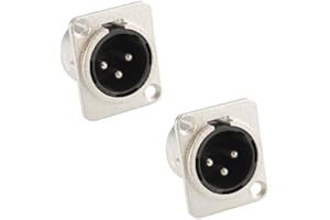 Adam Hall Connectors 7838-2er Set XLR-Einbaubuchse male/männlich 3-pol D-Typ silber Einbaustecker