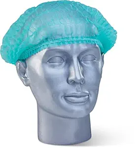 NUVO MEDSURG Disposable Bouffant Surgical Head Cap Pack Of 100 (Green)