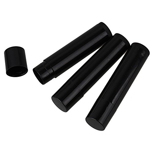 HugeStore 5ML Schwarz Kunststoff Lippenpflegestift Rohre Lippenbalsam Behälter Lippenstift-Hülsen mit Kappe 50 Stück - 2