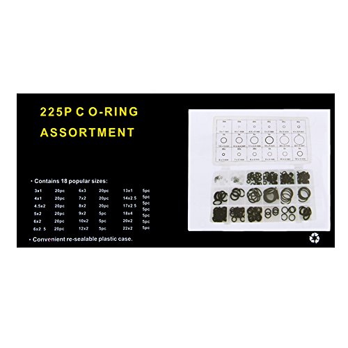 Demiawaking Neue O-Ring Unterlegscheibe Dichtungen Sortiment für Auto Schwarz - 6