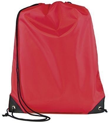 School Drawstring Book Bag Sport Gym Swim PE Dance Girls Boys Kids Backpack#Red