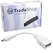Produktbild OTG Adapter Kabel Weiß Micro-USB (On-The-Go Adapterkabel Micro A Stecker auf USB B Buchse) für HTC one E8 M8 M7 max mini Evo Desire