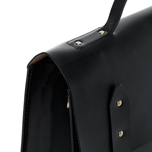 Scotch & Vain Aktentasche BOSTON – Laptoptasche groß fit für 15.4″ mit Extra-Abtrennung- Businesstasche mit Schultergurt festes Material – echt Sattelleder - 3