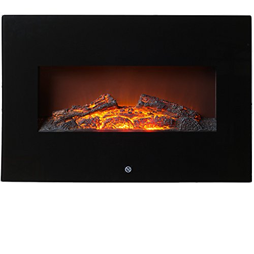 Elektrischer Wandkamin mit Fernbedienung 1800W Wandmontage 2 Heizstufen Überhitzungsschutz LED Flammeneffekt sicher und sauber - 2