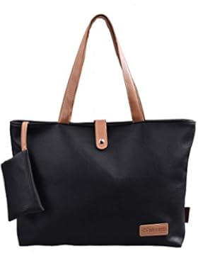 Douguyan Fashion Kunstleder Groß Einkaufstasche Uni Shopper Tote Tasche Jungen Damen Handtasche Schultertasche...