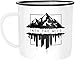 Produktbild Autiga® Emaille Tasse Becher Into The Wild Berge Skyline Kaffee-Tasse weiß-schwarz unisize